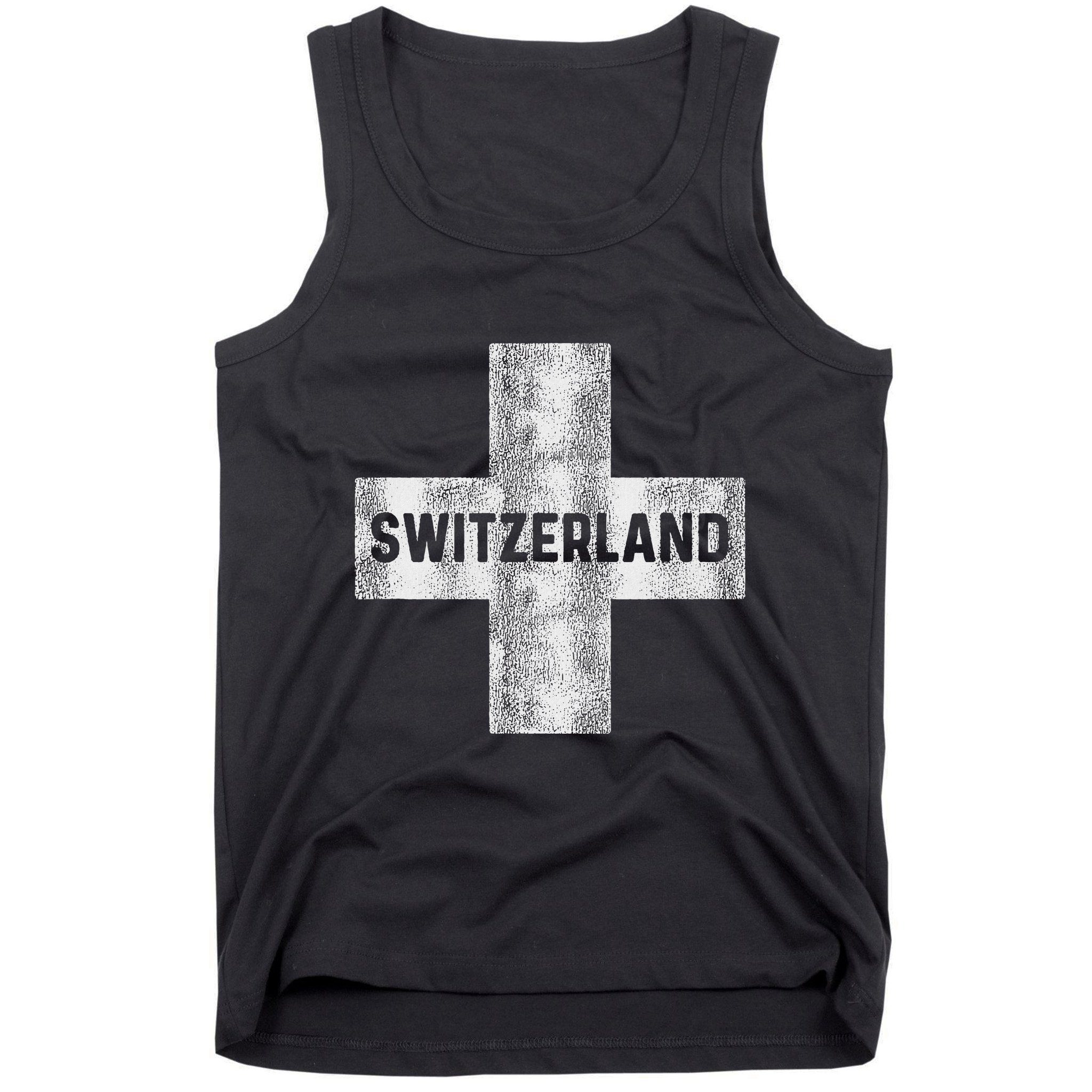 Retro Swiss Flag Of Switzerland Souvenir Gift Tank Top