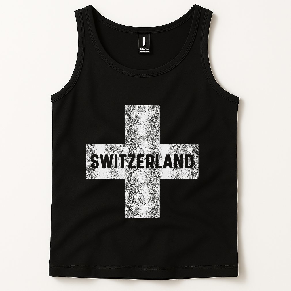 Retro Swiss Flag Of Switzerland Souvenir Gift Tank Top