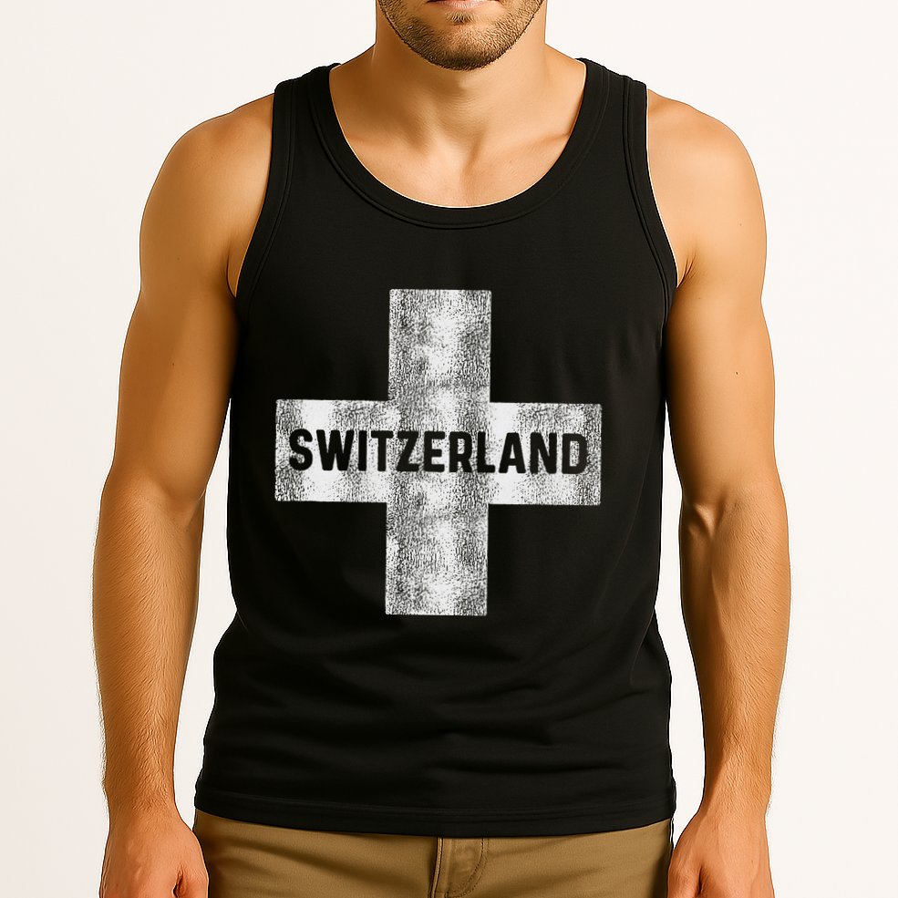Retro Swiss Flag Of Switzerland Souvenir Gift Tank Top