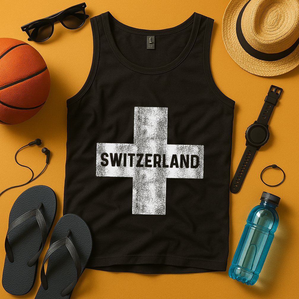 Retro Swiss Flag Of Switzerland Souvenir Gift Tank Top