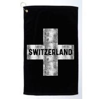 Retro Swiss Flag Of Switzerland Souvenir Gift Golf Towel