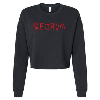 Redrum Scary Font Trick Treat 80s Horror Movie Fan Cropped Pullover Crew