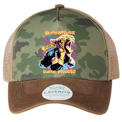 Revolution Starts From Within Lion Quote Legacy Tie Dye Trucker Hat
