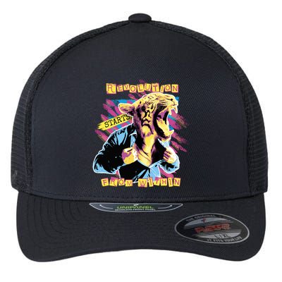 Revolution Starts From Within Lion Quote Flexfit Unipanel Trucker Cap