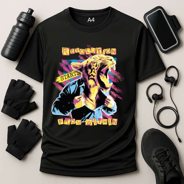 Revolution Starts From Within Lion Quote Performance Shirt