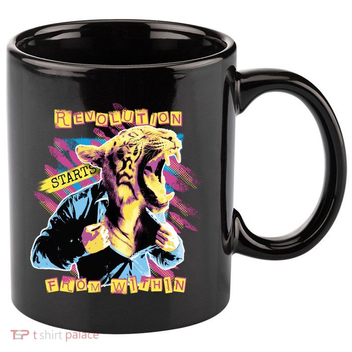 Revolution Starts From Within Lion Quote 11oz C Handle Ceramic Mug