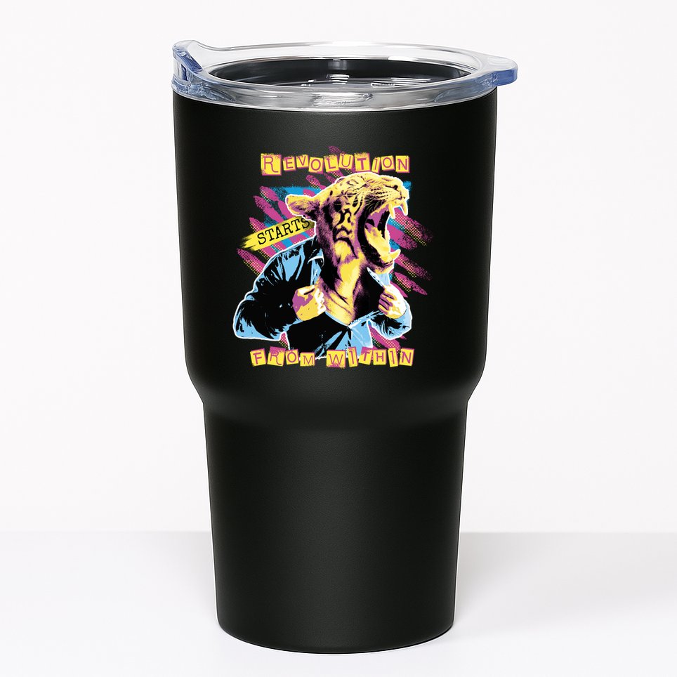 Revolution Starts From Within Lion Quote Tumbler