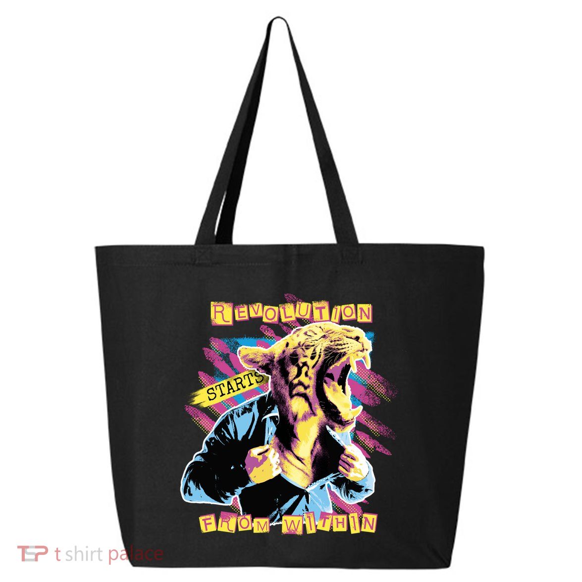 Revolution Starts From Within Lion Quote 25L Jumbo Tote