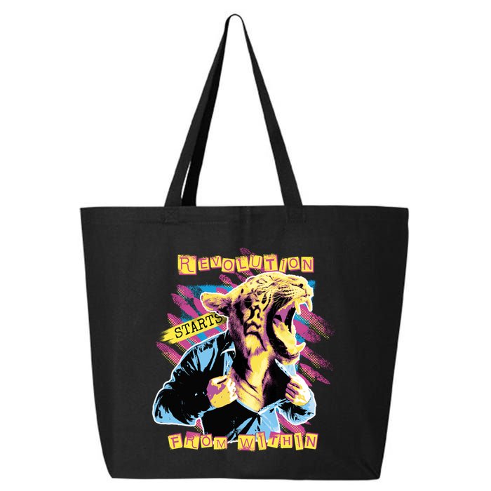 Revolution Starts From Within Lion Quote 25L Jumbo Tote