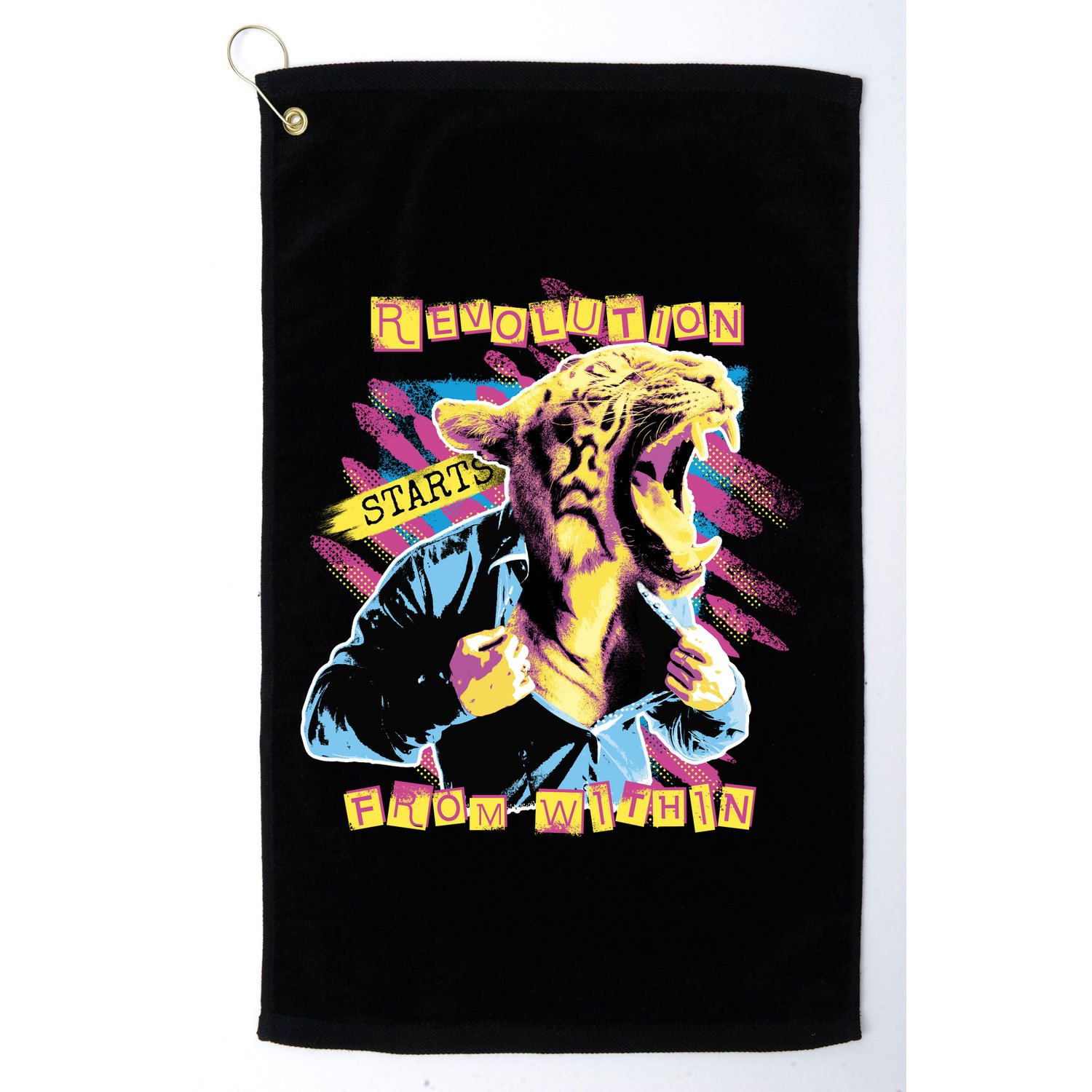 Revolution Starts From Within Lion Quote Golf Towel