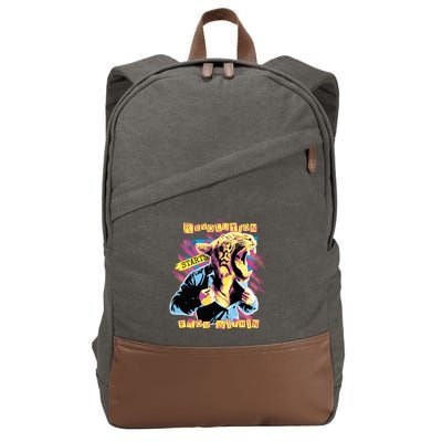 Revolution Starts From Within Lion Quote Cotton Canvas Backpack