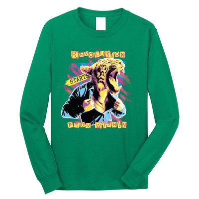 Revolution Starts From Within Lion Quote Long Sleeve Shirt