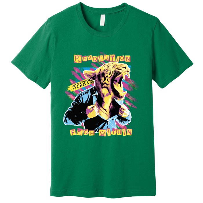 Revolution Starts From Within Lion Quote Premium T-Shirt