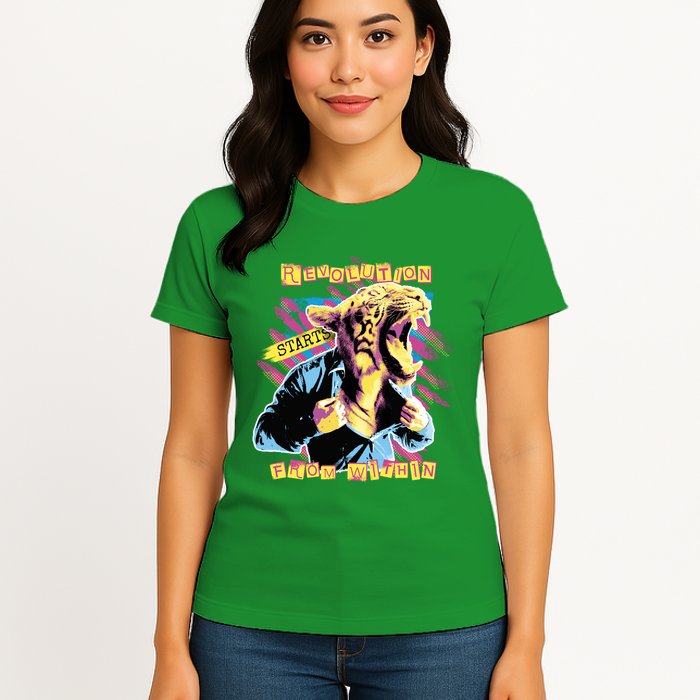 Revolution Starts From Within Lion Quote Womens T-Shirt