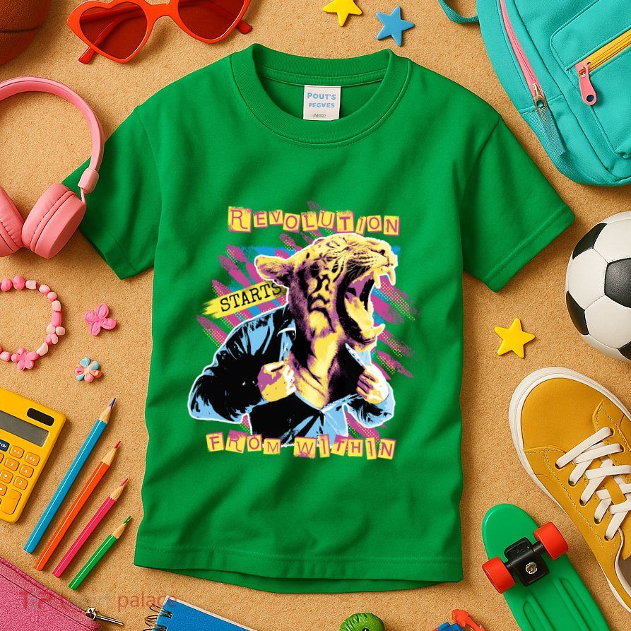 Revolution Starts From Within Lion Quote Kids T-Shirt