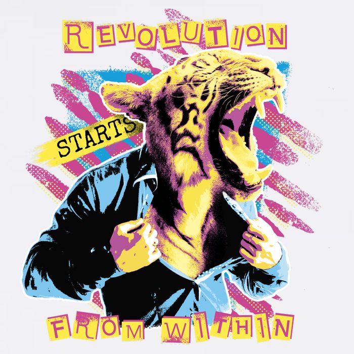 Revolution Starts From Within Lion Quote Garment-Dyed Sweatshirt