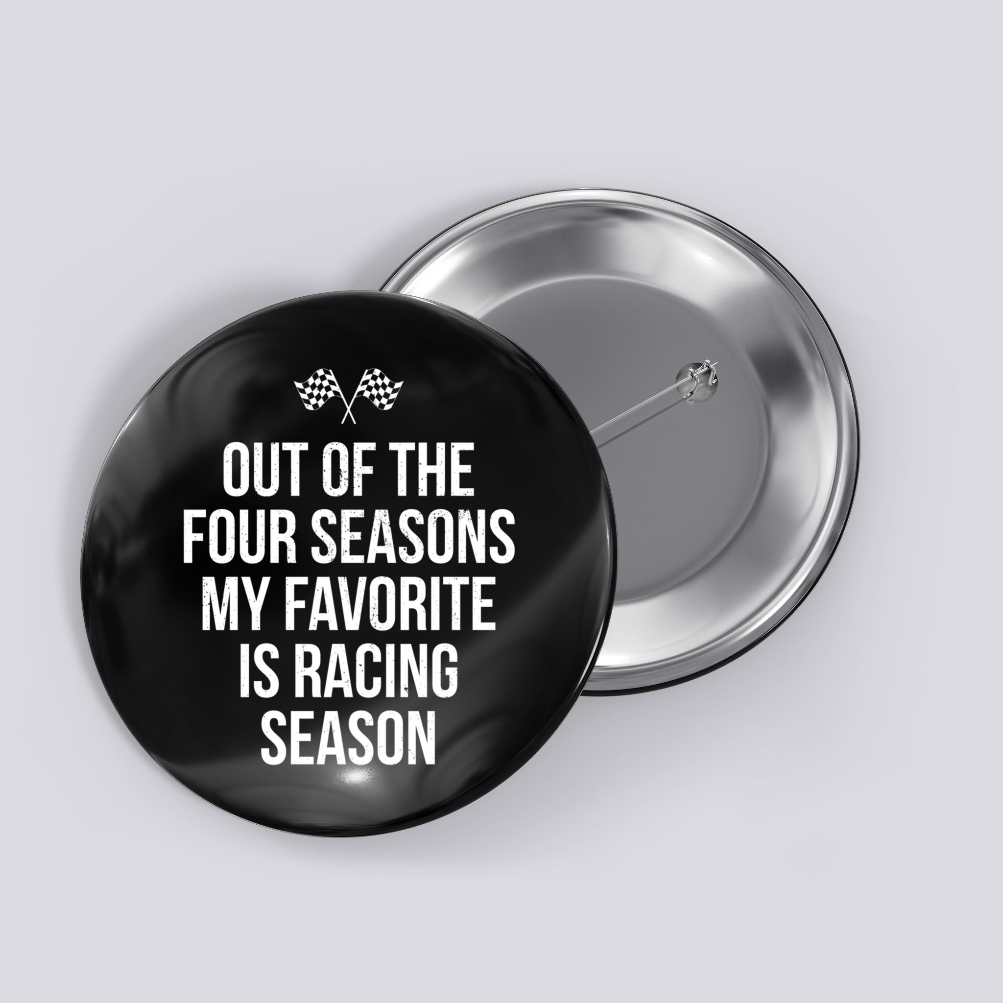 Racing Season Favorite Drag Stock Sprint Race Car Fan Gift Button