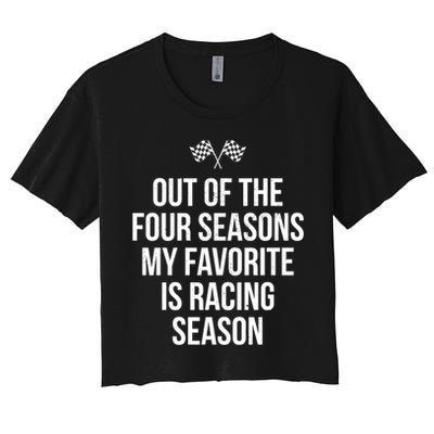 Racing Season Favorite Drag Stock Sprint Race Car Fan Gift Women's Crop Top Tee