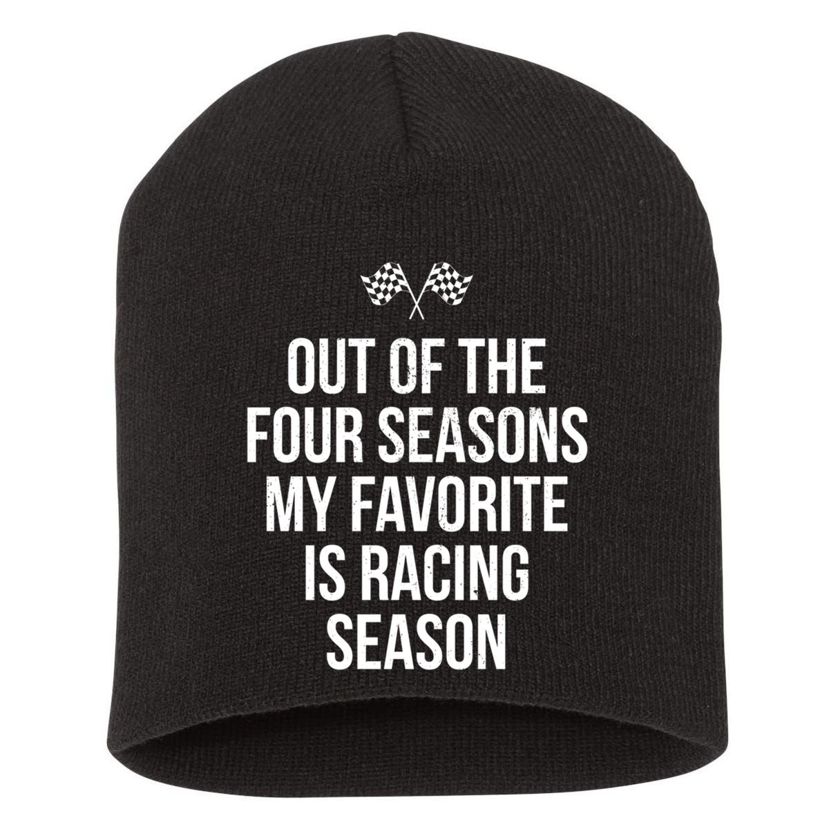 Racing Season Favorite Drag Stock Sprint Race Car Fan Gift Short Acrylic Beanie