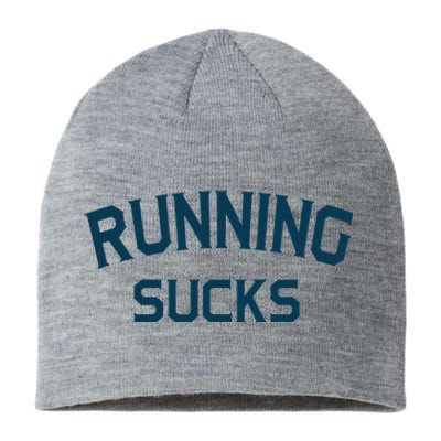 Running Sucks Funny Sport Runner Gift Idea Sustainable Beanie