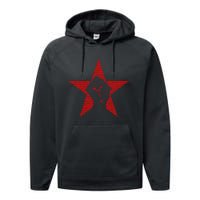 Ratm Star Fist Funny Performance Fleece Hoodie