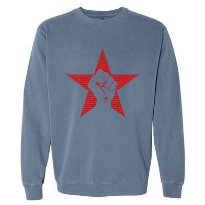 Ratm Star Fist Funny Garment-Dyed Sweatshirt