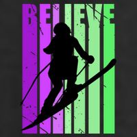 Retro Skiing Females Downhill Skiing Alpine Ski Great Gift 7 Panel Mesh Trucker Snapback Hat