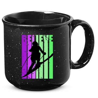 Retro Skiing Females Downhill Skiing Alpine Ski Great Gift 15oz Campfire Ceramic Mug