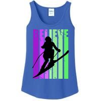 Retro Skiing Females Downhill Skiing Alpine Ski Great Gift Ladies Essential Tank