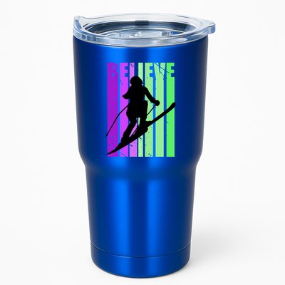 Retro Skiing Females Downhill Skiing Alpine Ski Great Gift Tumbler