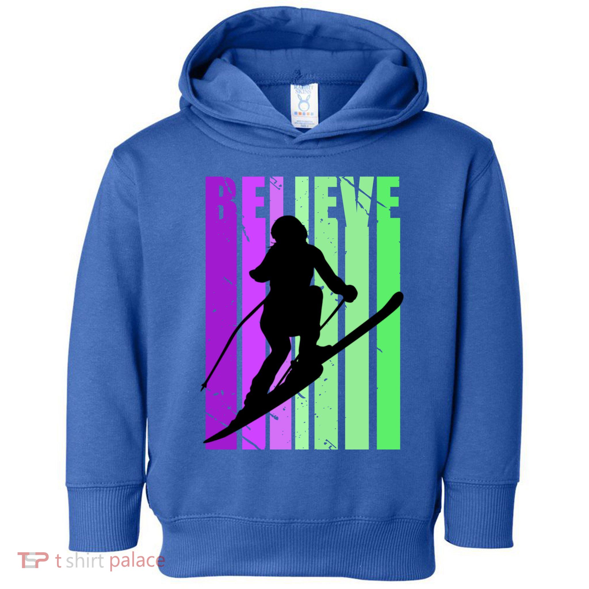 Retro Skiing Females Downhill Skiing Alpine Ski Great Gift Toddler Hoodie