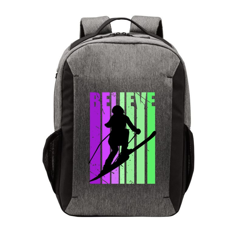Retro Skiing Females Downhill Skiing Alpine Ski Great Gift Vector Backpack