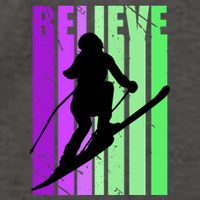 Retro Skiing Females Downhill Skiing Alpine Ski Great Gift Vector Backpack
