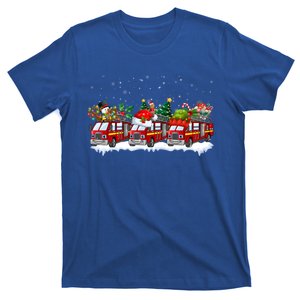 Reindeer Santa Fire Engines Firefighters Xmas Boys Gift T-Shirt