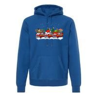 Reindeer Santa Fire Engines Firefighters Xmas Boys Gift Premium Hoodie