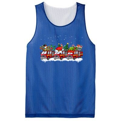 Reindeer Santa Fire Engines Firefighters Xmas Boys Gift Mesh Reversible Basketball Jersey Tank