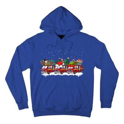 Reindeer Santa Fire Engines Firefighters Xmas Boys Gift Tall Hoodie