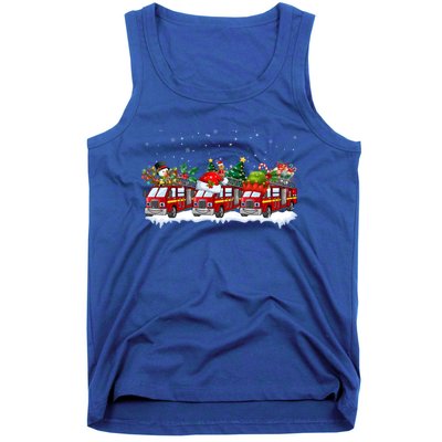 Reindeer Santa Fire Engines Firefighters Xmas Boys Gift Tank Top