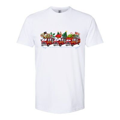 Reindeer Santa Fire Engines Firefighters Xmas Boys Gift Softstyle CVC T-Shirt