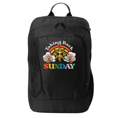 Retro Sunshine Floral Taking Rainbow Back Sunday Groovy City Backpack