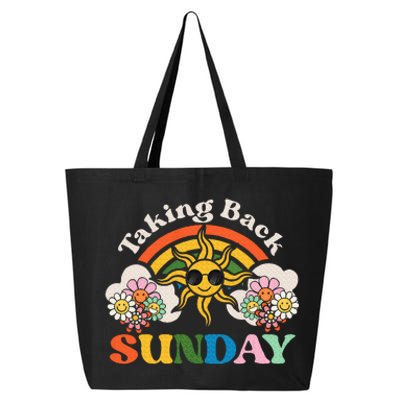 Retro Sunshine Floral Taking Rainbow Back Sunday Groovy 25L Jumbo Tote