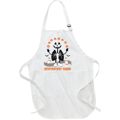 Respiratory Squad Funny Halloween Nurse Full-Length Apron With Pockets