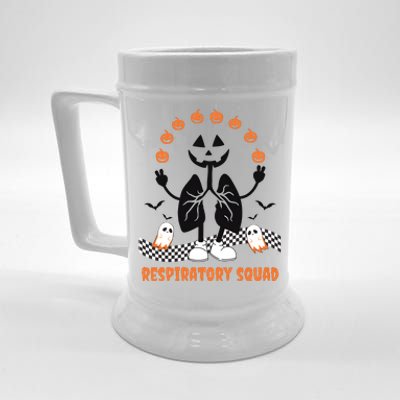 Respiratory Squad Funny Halloween Nurse Beer Stein