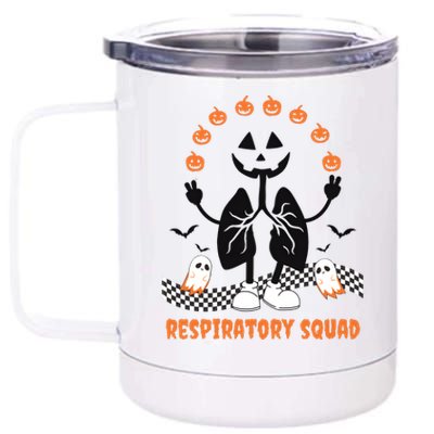 Respiratory Squad Funny Halloween Nurse 12 oz Stainless Steel Tumbler Cup