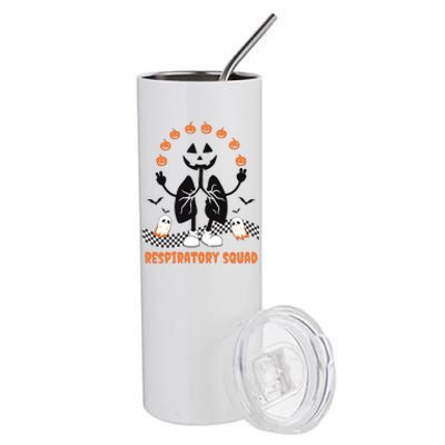 Respiratory Squad Funny Halloween Nurse Stainless Steel Tumbler