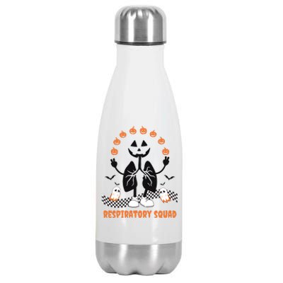 Respiratory Squad Funny Halloween Nurse Stainless Steel Insulated Water Bottle