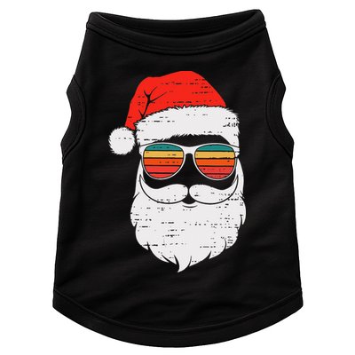 Retro Santa Face Sunglassed Christmas In July Summer Xmas Gift Doggie Tank