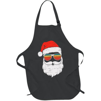 Retro Santa Face Sunglassed Christmas In July Summer Xmas Gift Apron
