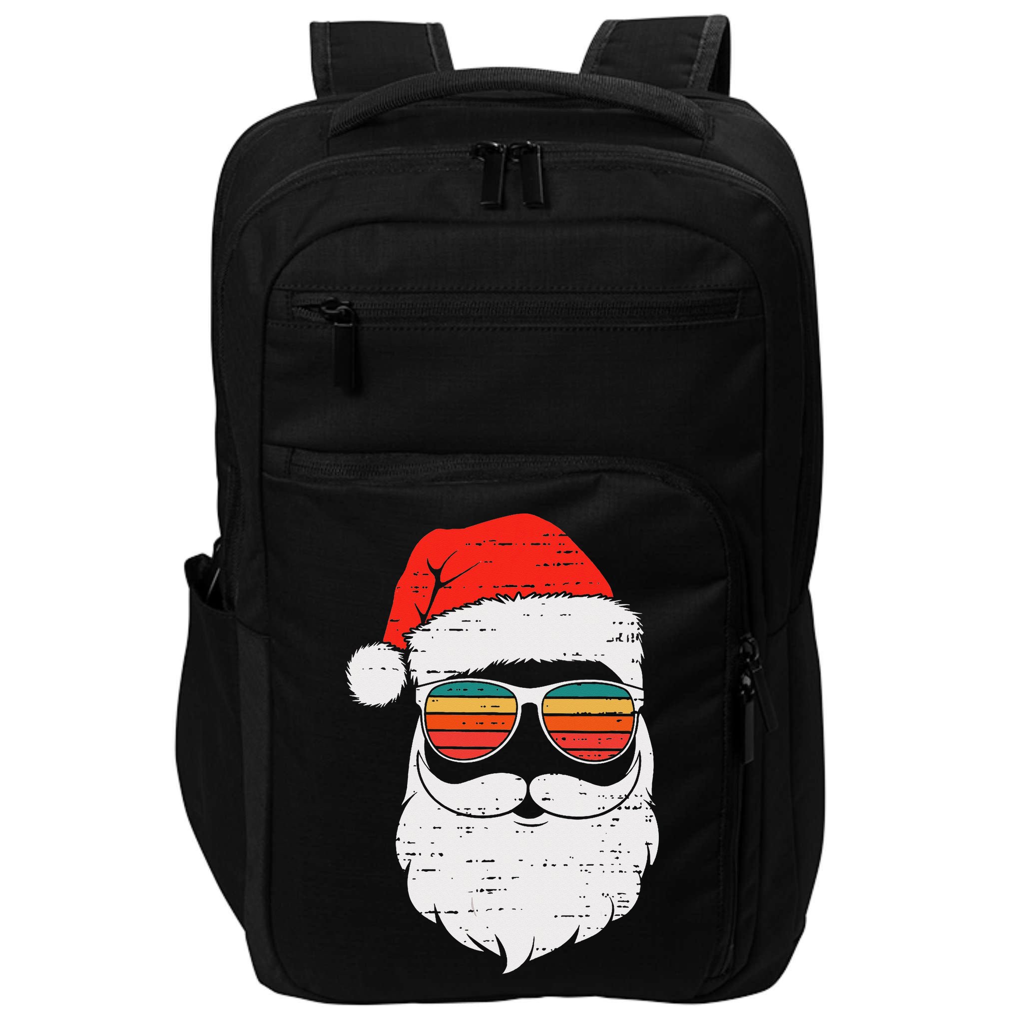 Retro Santa Face Sunglassed Christmas In July Summer Xmas Gift Impact Tech Backpack