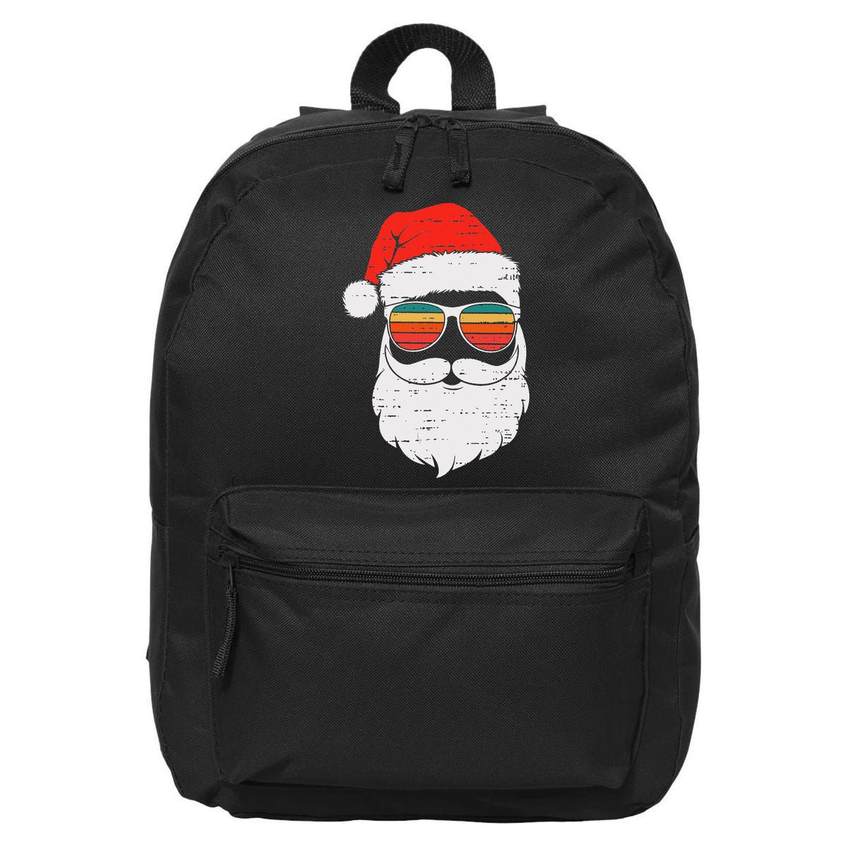 Retro Santa Face Sunglassed Christmas In July Summer Xmas Gift 16 in Basic Backpack